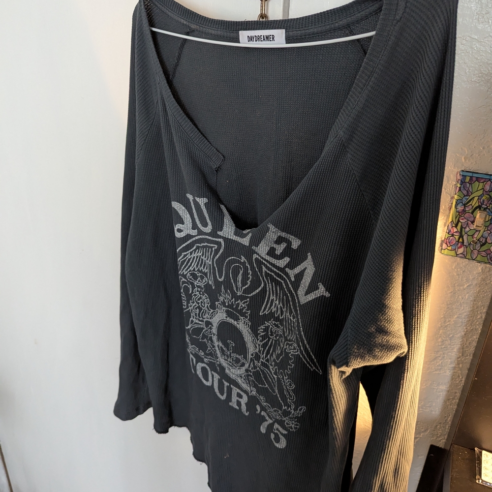 Daydreamer Black Oversized Graphic Long Sleeve Tee